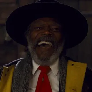 🎗 Samuel L. Jackson aktor, mężczyzna, portret, kapelusz, krawat, uśmiechnięty telegram sticker