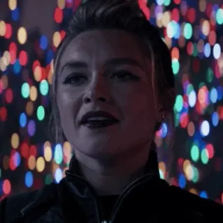 😐 Yelena Belova Hawkeye Yelena Belova, Florence Pugh, Hawkeye, Marvel, personaje, cara, mujer whatsapp sticker