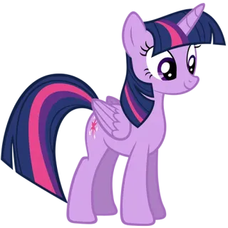 🙂 Twilight Sparkle My Little Pony Pony, Cartoon, Twilight Sparkle, Lila, Flügel, Einhorn telegram sticker