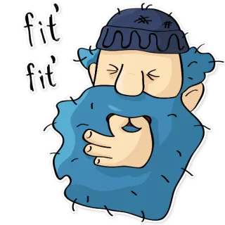 🙃 fit fit man, baard, blauw, sticker, cartoon, fit telegram sticker