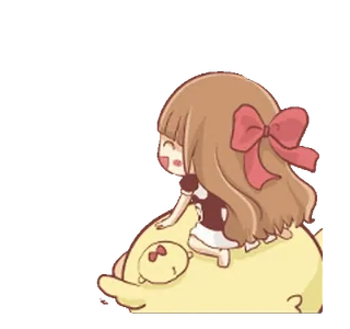 😆 girl, duck, cartoon, cute, kawaii telegram sticker