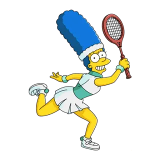 🥇 Marge Simpson The Simpsons Marge Simpson, tennis, cartoon, animated, character telegram sticker