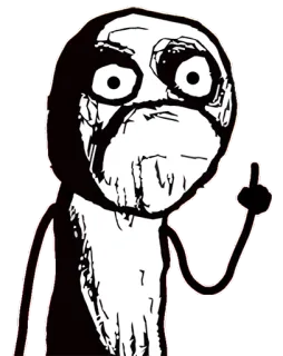 🖕 meme, rage face, offensive gesture, middle finger, anger whatsapp sticker