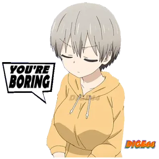 😮‍💨 YOU'RE BORING anime, sticker, boring, character, manga telegram sticker