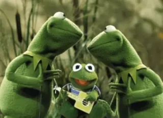 💑 Kermit カーミット, カエル, マペッツ, 人形, 緑, かわいい telegram sticker