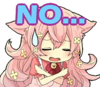 🙅 NO... Anime, Sticker, Không, Hoạt hình, Không đồng ý, Kawaii telegram sticker