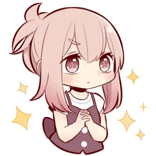 😯 Ragazza anime, Chibi, Carino, Scintille, Kawaii telegram sticker