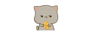 😒 猫, 魚, かわいい, マンガ, 動物 telegram sticker