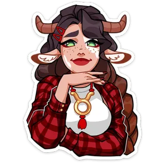 ⭐ зодиак, телец, астрология, гороскоп, девушка, мультфильм telegram sticker