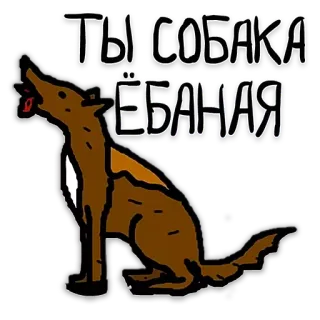 🐆 ТЫ СОБАКА ЕБАHАЯ dog, insult, russian telegram sticker
