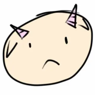 ☹ diablo, dibujos animados, demonio, cuernos, simple, gracioso telegram sticker