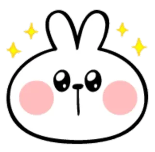 🤩 conejo, lindo, kawaii, conejito, estrellas, animal telegram sticker