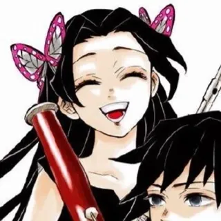 🌸 Kanao Tsuyuri Demon Slayer Anime, Kanao Tsuyuri, Demon Slayer, Manga, Tersenyum, Kupu-kupu whatsapp sticker