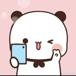 🤍 팬더, 귀여운, 카와이, 스티커, 만화, 동물 telegram sticker