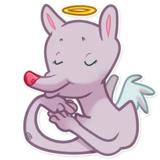 😇 angelo, animale, aureola, ali, carino, innocente telegram sticker