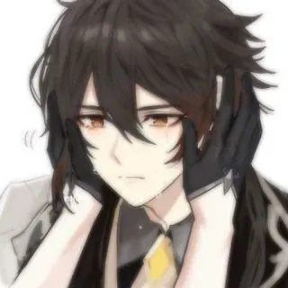 🍵 Zhongli Genshin Impact Anime, Genshin Impact, Zhongli, Smutny, Płaczący telegram sticker