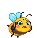 🤯 ผึ้ง, การ์ตูน, สัตว์, แมลง, เศร้า, กังวล telegram sticker