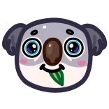 🐼 koala, animal, sticker, cartoon, cute, australian animal whatsapp sticker