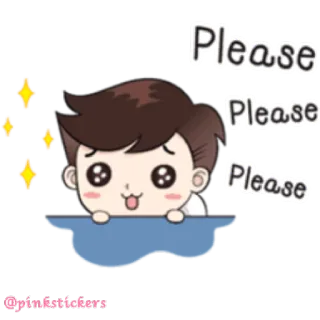 🙏 Please Please Please kawaii, cute, pleading, cartoon, request, apology telegram sticker