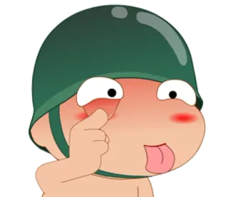😃 Hoạt hình, Người lính, Mũ bảo hiểm, Hài hước, Lưỡi, Ngớ ngẩn telegram sticker