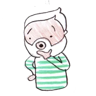 🤔 dibujos animados, pensando, barba, hombre, ilustración, personaje telegram sticker