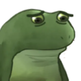 😞 rana, triste, meme, animal, verde whatsapp sticker
