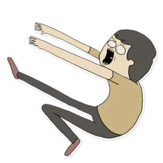 ➰ Dessin animé, Chute, Effrayé, Animé telegram sticker