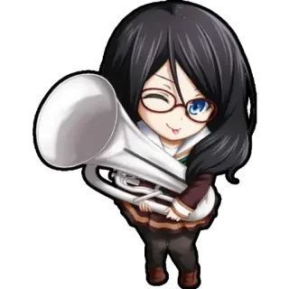 😍 Anime, Fille, Chibi, Euphonium, Musique, Mignon, Dessin animé telegram sticker