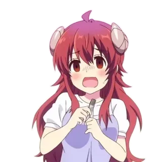 😦 Shamiko The Demon Girl Next Door อนิเมะ, สาวปีศาจ, อาย, น่ารัก, ผมสีชมพู, การ์ตูน whatsapp sticker