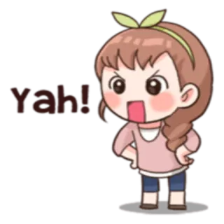 😡 Yah! 怒り, かわいい, 漫画 whatsapp sticker