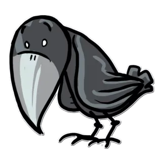 😶 птица, мультфильм, животное, ворона, ворон telegram sticker