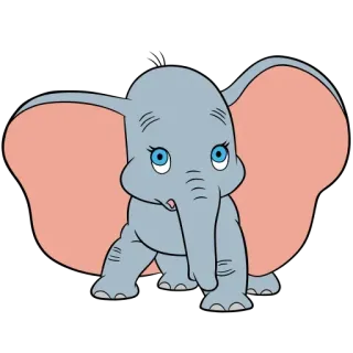 😳 Dumbo Dumbo, elephant, Disney, cartoon, animal, cute telegram sticker