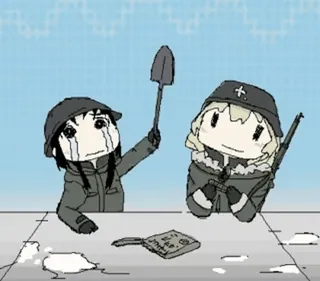 😭 Аниме, Военные, Оружие, Шлем telegram sticker