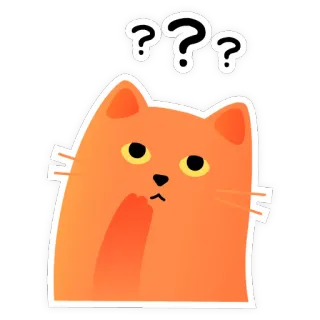 🤔 ??? кот, вопрос, в замешательстве, оранжевый, стикер, мультфильм, думающий telegram sticker