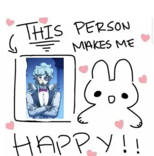 🤯 THIS PERSON MAKES ME HAPPY!!! fröhlich, person, herz, hase telegram sticker