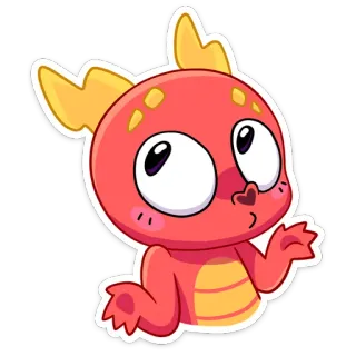 🤷‍♂ cute, dragon, cartoon, sticker, fantasy, kawaii whatsapp sticker
