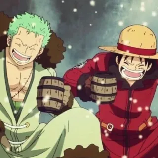 😄 Zoro One Piece Аниме, Ван Пис, Зоро, Луффи, Пьют, Дружба telegram sticker
