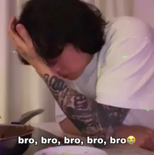 🤦‍♀ bro, bro, bro, bro, bro 밈, 슬픔, 요리, 감정적, 소매 telegram sticker