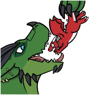 ❤️ Drache, Cartoon, Fantasy, Monster, Tier, Humor telegram sticker