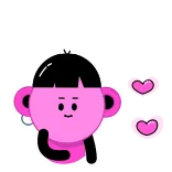 ❤️ การ์ตูน, ภาพประกอบ, สีชมพู, ตัวละคร, หัวใจ telegram sticker