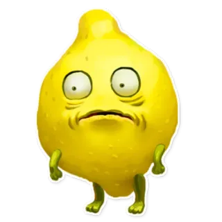 🙁 limão, fruta, desenho animado, azedo, engraçado, personagem telegram sticker