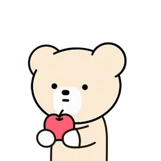 🍎 beer, appel, schattig, cartoon, dier whatsapp sticker