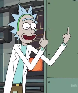🖕 Rick Rick and Morty rick and morty, cartoon, middelvinger, aanstootgevend, adult swim telegram sticker