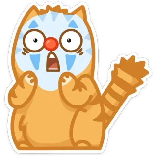 😳 kot, kreskówka, zszokowany, strach, przerażony, zwierzę telegram sticker