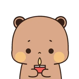 🐼 ours, mignon, bougie, fête, dessin animé whatsapp sticker