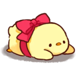 🎁 chick, bird, animal, kawaii, cute, ribbon telegram sticker