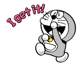 ◼️ Doraemon I get it! cartoon, Doraemon, kat, anime, enthousiast, begrip telegram sticker