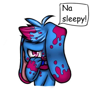 😴 Na sleepy! dessin animé, endormi, fatigué, lapin, mignon, animal telegram sticker