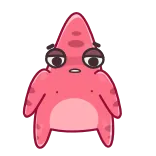 😈 ステッカー, 漫画, キャラクター, ピンク, 海の生き物, ヒトデ telegram sticker
