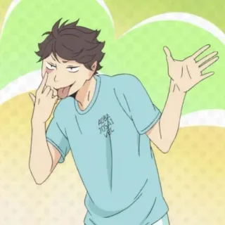 😋 Haikyuu!! AOBA JOSAI VBC Anime, Haikyuu, Oikawa, Personaje, Gesto ofensivo telegram sticker